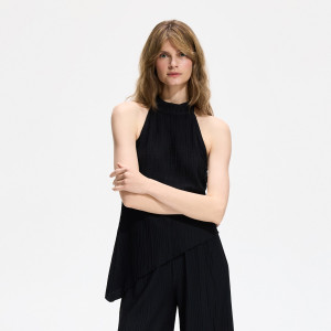 Strukturalny top - L - czarny - damska - Reserved - 467KL-99X