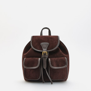 Plecak z imitacji zamszu - ONE SIZE - brązowy - damska - Reserved - 4712Y-98X
