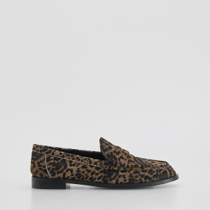 Skórzane loafersy z włosem - 41 - wielobarwny - damska - Reserved - 473ID-MLC