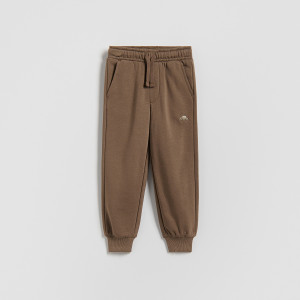 Bawełniane spodnie jogger - 80 (9-12 m.) - brązowy - chłopcy - Reserved - 474HK-88X