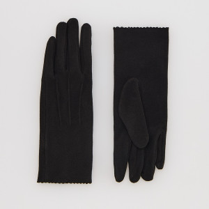 Rękawiczki z imitacji zamszu - S - czarny - damska - Reserved - 475FE-99X