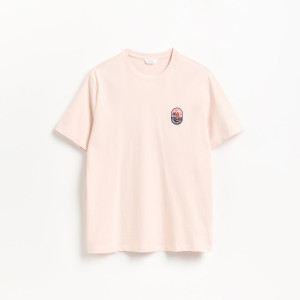 T-shirt regular z bawełny - L - pastelowy róż - męska - Reserved - 475IO-03X