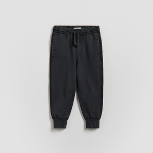 Bawełniane joggery - 80 (9-12 m.) - czarny - chłopcy - Reserved - 476HK-99X