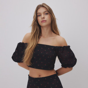 Krótka bluzka hiszpanka - XL - wielobarwny - damska - Reserved - 478FH-MLC