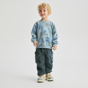 Bawełniane spodnie cargo - 80 (9-12 m.) - granatowy - chłopcy - Reserved - 490HK-59X