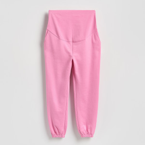 Dresowe spodnie jogger - L - różowy - damska - Reserved - 490IY-30X