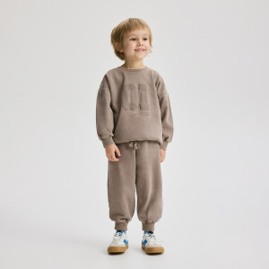 Dzianinowy komplet oversize - 80 (9-12 m.) - brązowy - chłopcy - Reserved - 494HK-84X