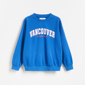 Bluza oversize z nadrukiem - 164 (13 lat) - jasnoniebieski - chłopcy - Reserved - 494JW-50X
