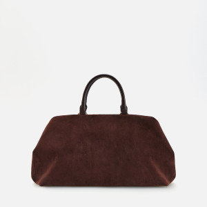 Torebka shopper z imitacji zamszu - ONE SIZE - ciemnobrązowy - damska - Reserved - 496BC-89X