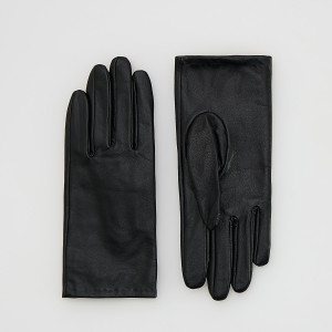 Skórzane rękawiczki - L - czarny - damska - Reserved - 496FE-99X