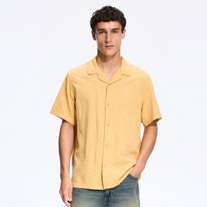 Wzorzysta koszula regular fit - XL - kremowy - męska - Reserved - 496JS-12X