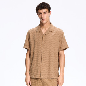 Wzorzysta koszula regular fit - L - brązowy - męska - Reserved - 496JS-84X