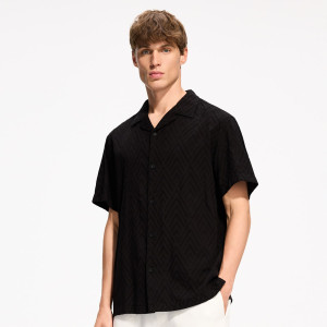 Wzorzysta koszula regular fit - XL - czarny - męska - Reserved - 496JS-99X