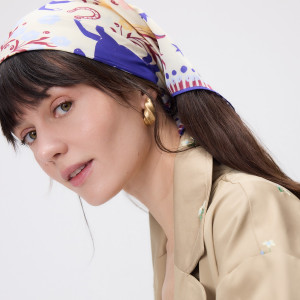 Apaszka z autorskim wzorem - ONE SIZE - wielobarwny - damska - Reserved - 497JG-MLC