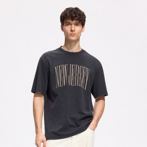 T-shirt comfort z nadrukiem - XXL - czarny - męska - Reserved - 499IO-99X