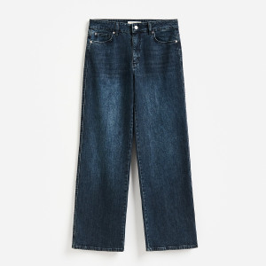 Jeansy wide leg z wysokim stanem - 34 - niebieski - damska - Reserved - 501LF-55J