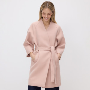 Płaszcz z paskiem - M - pastelowy róż - damska - Reserved - 502IA-03X