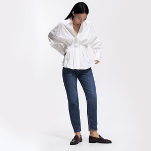 Jeansy mom comfort - 46 - granatowy - damska - Reserved - 504JX-59J