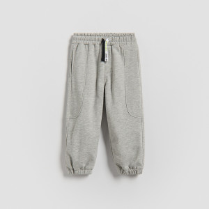 Bawełniane joggery - 86 (12-18 m.) - jasnoszary - chłopcy - Reserved - 505HK-09M