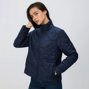 Pikowana kurtka z kołnierzem - XXL - granatowy - damska - Reserved - 506IA-59X