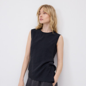 Asymetryczny top - XL - czarny - damska - Reserved - 506KM-99X