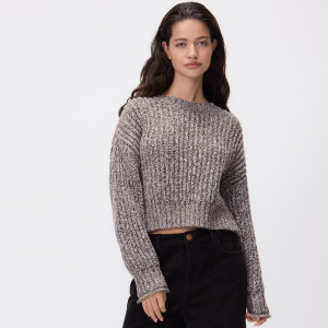 Wzorzysty sweter - XL - brązowy - damska - Reserved - 509HH-88M