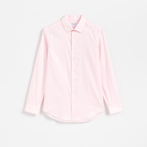 Bawełniana koszula regular fit - L - pastelowy róż - męska - Reserved - 511EZ-03X