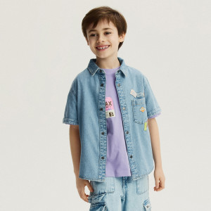 Jeansowa koszula oversize - 152 (11 lat) - niebieski - chłopcy - Reserved - 511HW-50J