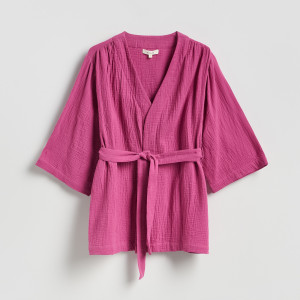 Muślinowe kimono - S - brudny róż - damska - Reserved - 511IY-39X