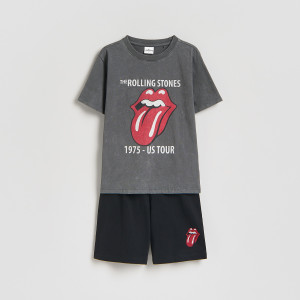 Piżama The Rolling Stones - 86/92 (1-2 lata) - ciemnoszary - chłopcy - Reserved - 512JU-90X