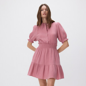 Sukienka midi - XXL - pastelowy róż - damska - Reserved - 5133V-03X