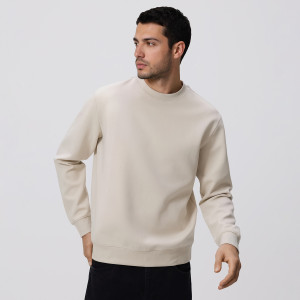 Bluza regular z bawełną - L - kremowy - męska - Reserved - 516EF-02X