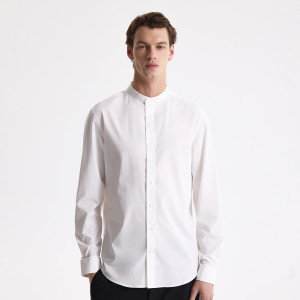 Koszula slim fit ze stójką - L - biały - męska - Reserved - 516HT-00X