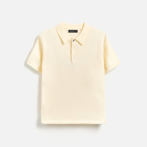 Sweter polo - 134 (8 lat) - złamana biel - chłopcy - Reserved - 516JW-01X