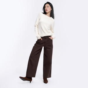Jeansy wide leg z krótszą nogawką - 38 - dark grey jeans - damska - Reserved - 517LC-89J