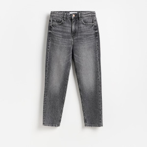 Jeansy mom fit slim - 32 - szary - damska - Reserved - 521JX-90J