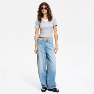Jeansy barrel leg - 42 - niebieski - damska - Reserved - 522JX-50J