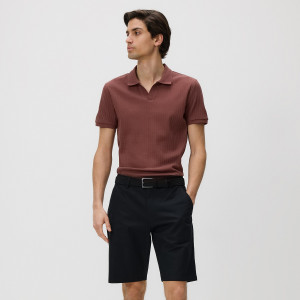 Szorty chino regular z paskiem - 29 - czarny - męska - Reserved - 525HR-99X