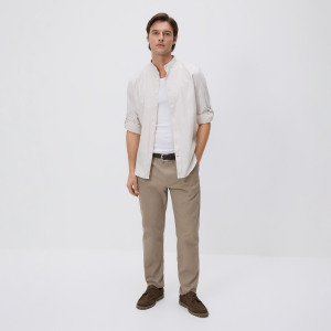 Spodnie chino slim z paskiem - 28 - brązowy - męska - Reserved - 526HR-84X