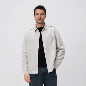 Kurtka koszulowa z imitacji zamszu - XL - złamana biel - męska - Reserved - 527EF-01X