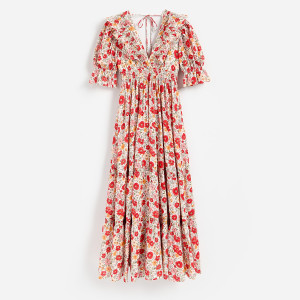 Wzorzysta sukienka maxi - XS - wielobarwny - damska - Reserved - 527IY-MLC