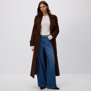 Jeansy wide leg - 32 - niebieski - damska - Reserved - 528GE-55J