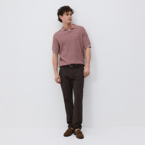 Spodnie chino slim fit - 33 - ciemnobrązowy - męska - Reserved - 528HR-89X