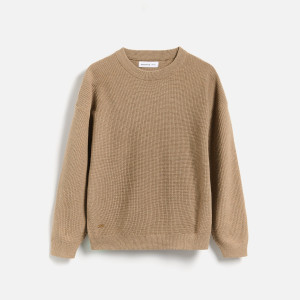 Sweter z bawełną - 128 (7-8 lat) - brązowy - chłopcy - Reserved - 528JW-82M