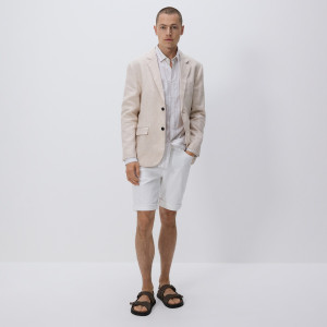 Jeansowe szorty slim fit - 30 - biały - męska - Reserved - 5302L-00J