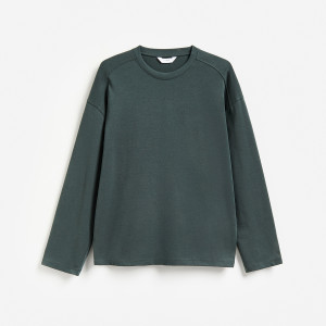Bawełniany longsleeve - L - morski - męska - Reserved - 530IO-67X