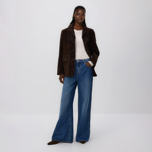 Jeansy wide leg - 34 - niebieski - damska - Reserved - 532GE-55J