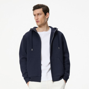 Bluza z kapturem - L - granatowy - męska - Reserved - 535EF-59X