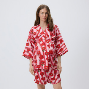 Wzorzyste szorty z bawełny - L - wielobarwny - damska - Reserved - 536IY-MLC