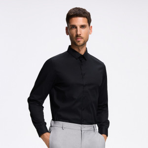 Gładka koszula slim fit - L - czarny - męska - Reserved - 540HT-99X